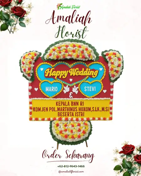 Papan Bunga Pernikahan Cilinaya